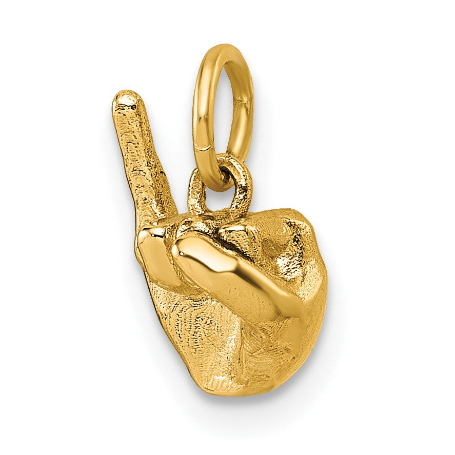 14K American Sign Language Alphabet Fingerspelling Sign I Pendant
