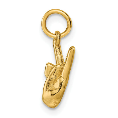 14K American Sign Language Alphabet Fingerspelling Sign K Pendant