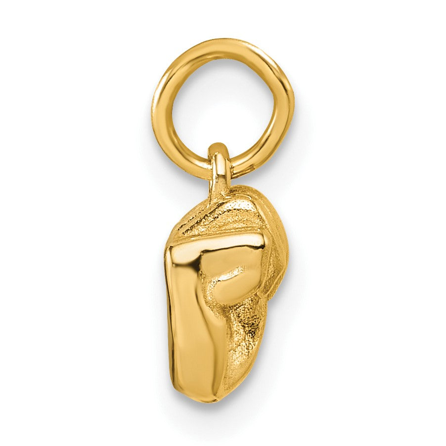 14K American Sign Language Alphabet Fingerspelling Sign M Pendant