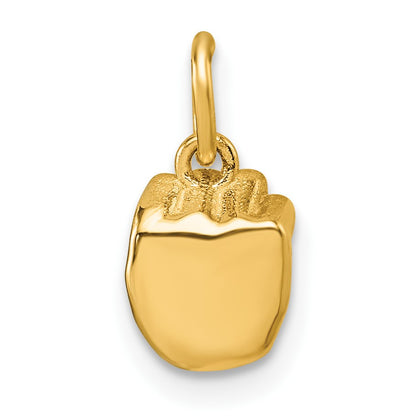 14K American Sign Language Alphabet Fingerspelling Sign M Pendant