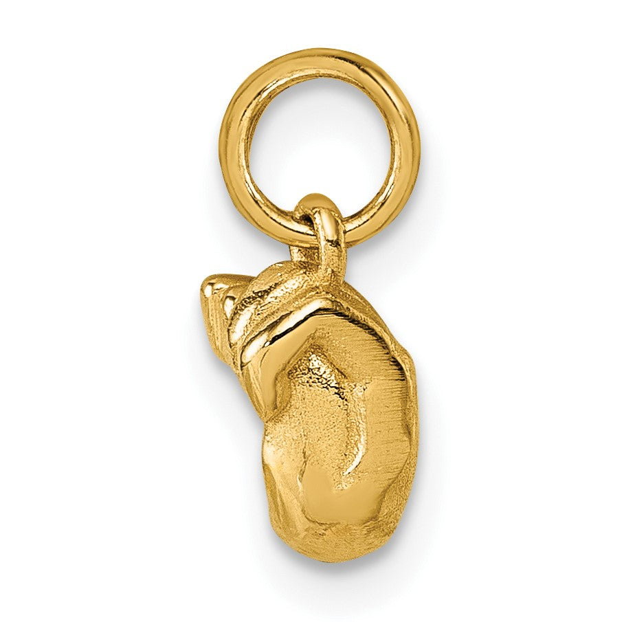 14K American Sign Language Alphabet Fingerspelling Sign N Pendant