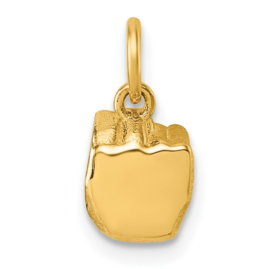 14K American Sign Language Alphabet Fingerspelling Sign N Pendant