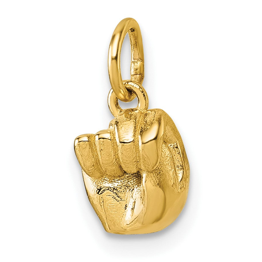 14K American Sign Language Alphabet Fingerspelling Sign N Pendant