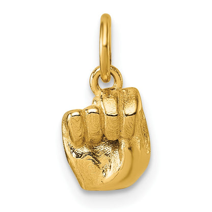 14K American Sign Language Alphabet Fingerspelling Sign N Pendant