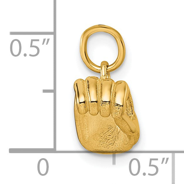 14K American Sign Language Alphabet Fingerspelling Sign O Pendant