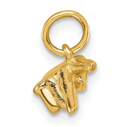 14K American Sign Language Alphabet Fingerspelling Sign P Pendant