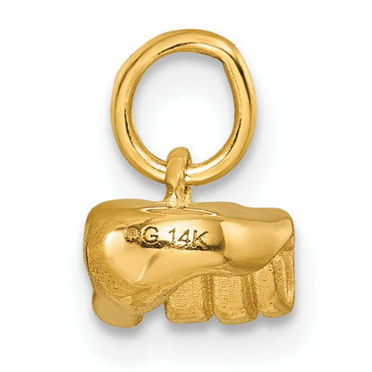 14K American Sign Language Alphabet Fingerspelling Sign Q Pendant