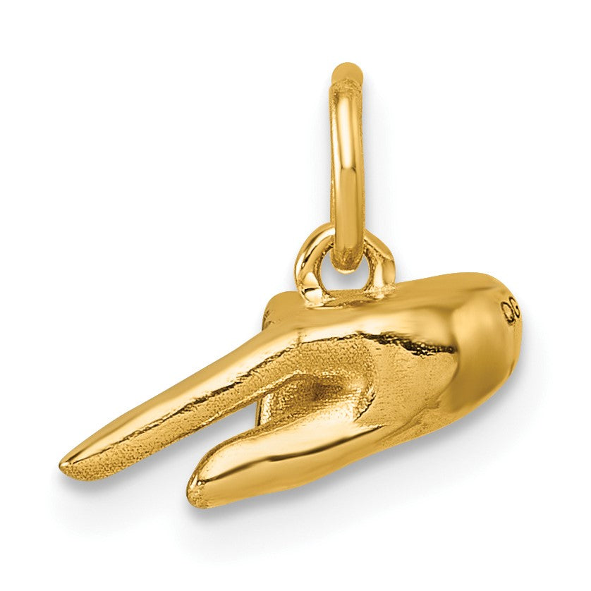 14K American Sign Language Alphabet Fingerspelling Sign Q Pendant