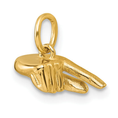 14K American Sign Language Alphabet Fingerspelling Sign Q Pendant