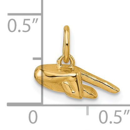 14K American Sign Language Alphabet Fingerspelling Sign Q Pendant