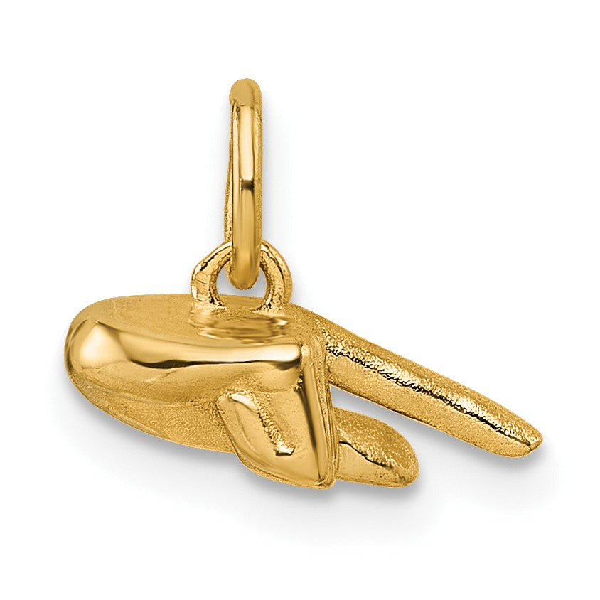 14K American Sign Language Alphabet Fingerspelling Sign Q Pendant