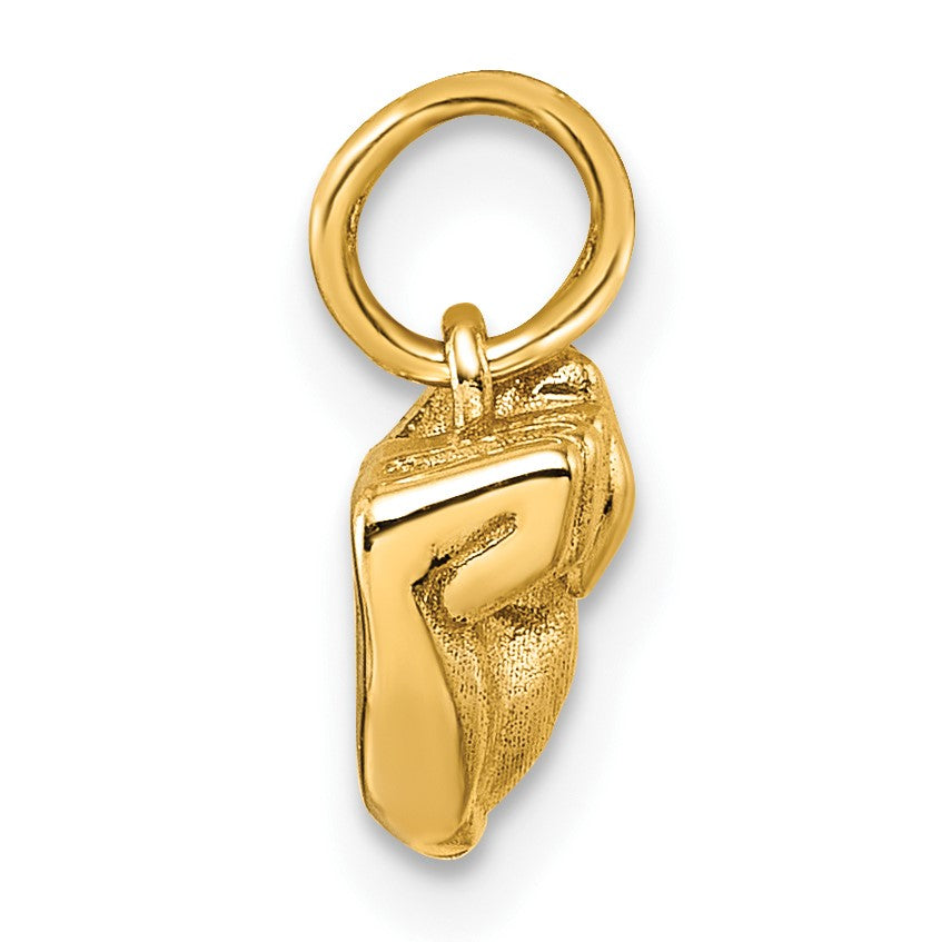 14K American Sign Language Alphabet Fingerspelling Sign T Pendant
