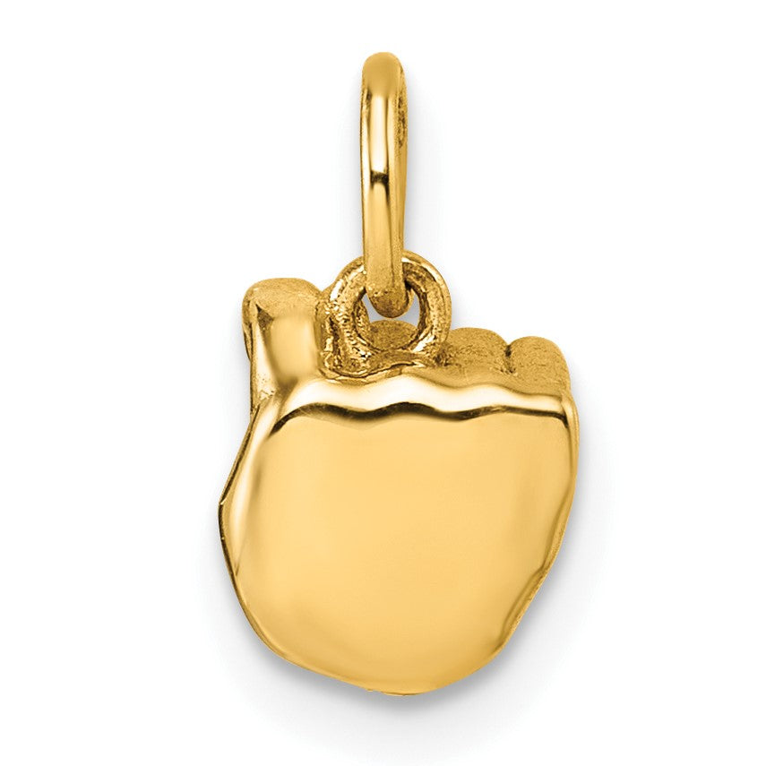 14K American Sign Language Alphabet Fingerspelling Sign T Pendant