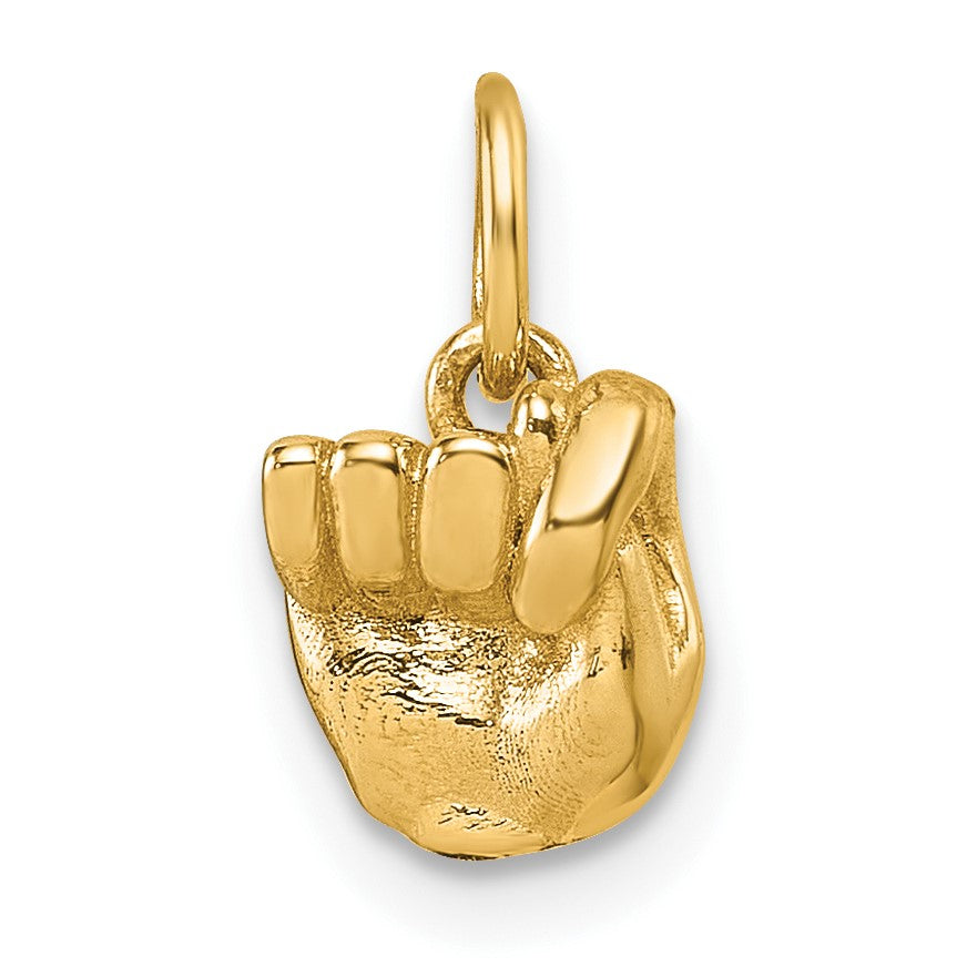 14K American Sign Language Alphabet Fingerspelling Sign T Pendant