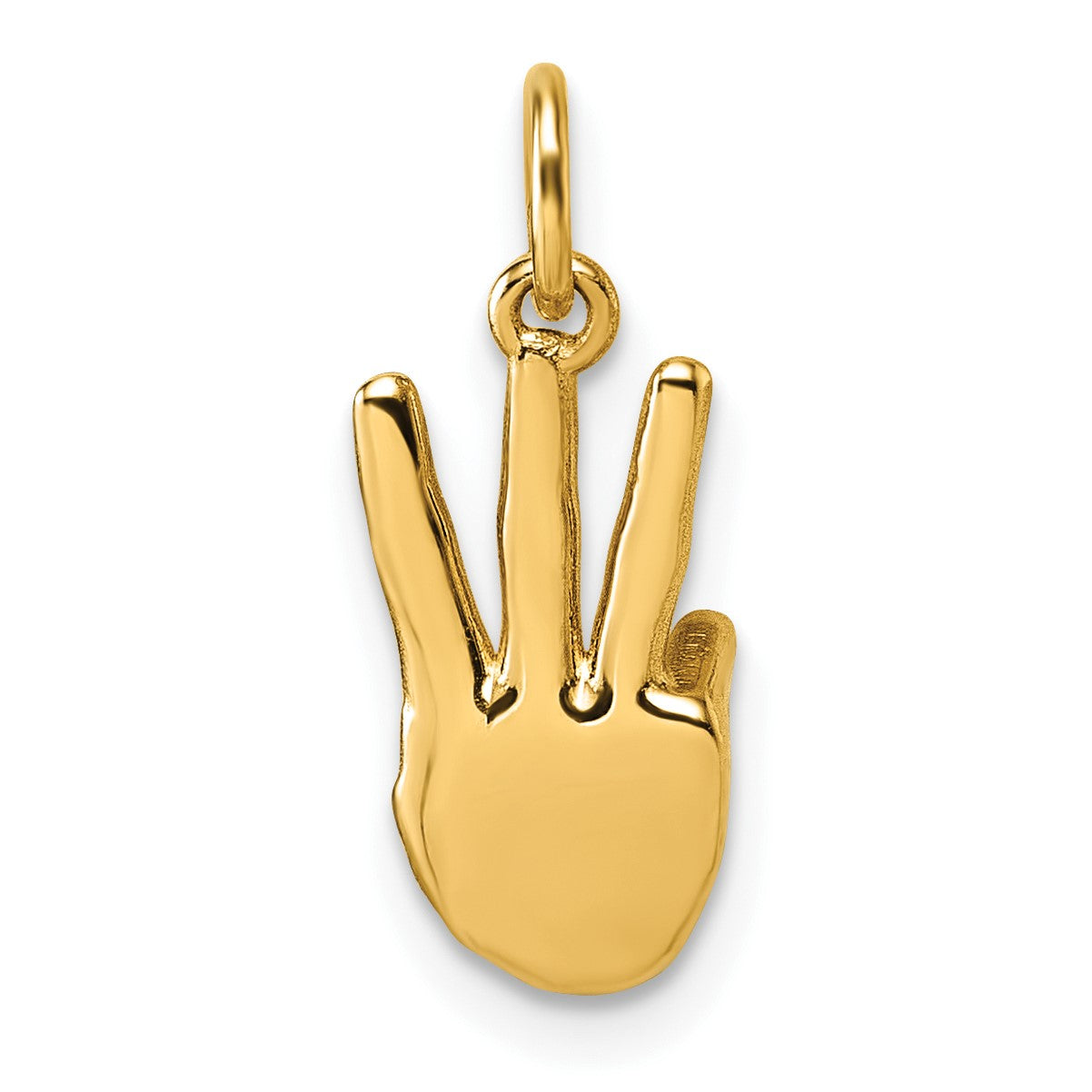 14K American Sign Language Alphabet Fingerspelling Sign W Pendant