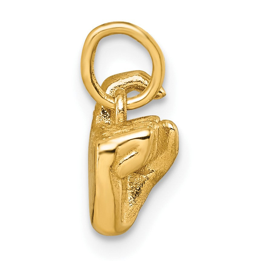14K American Sign Language Alphabet Fingerspelling Sign X Pendant