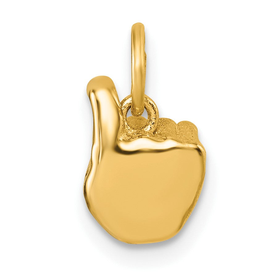 14K American Sign Language Alphabet Fingerspelling Sign X Pendant