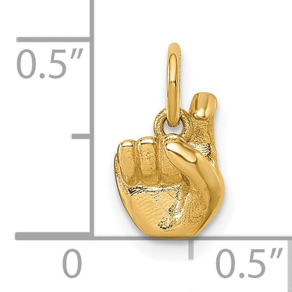 14K American Sign Language Alphabet Fingerspelling Sign X Pendant