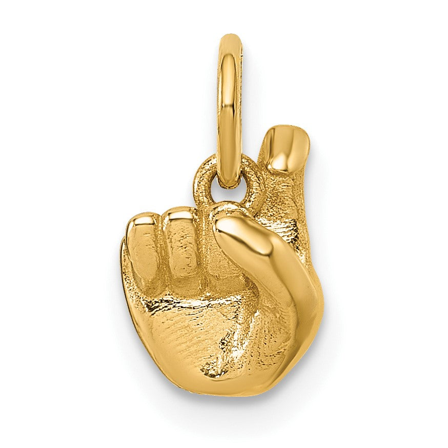 14K American Sign Language Alphabet Fingerspelling Sign X Pendant