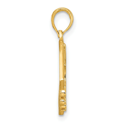 14K Polished Eagle in Square Pendant
