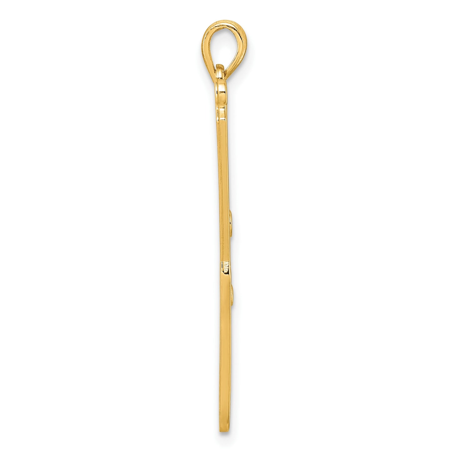 14K Polished Curling Wand Pendant