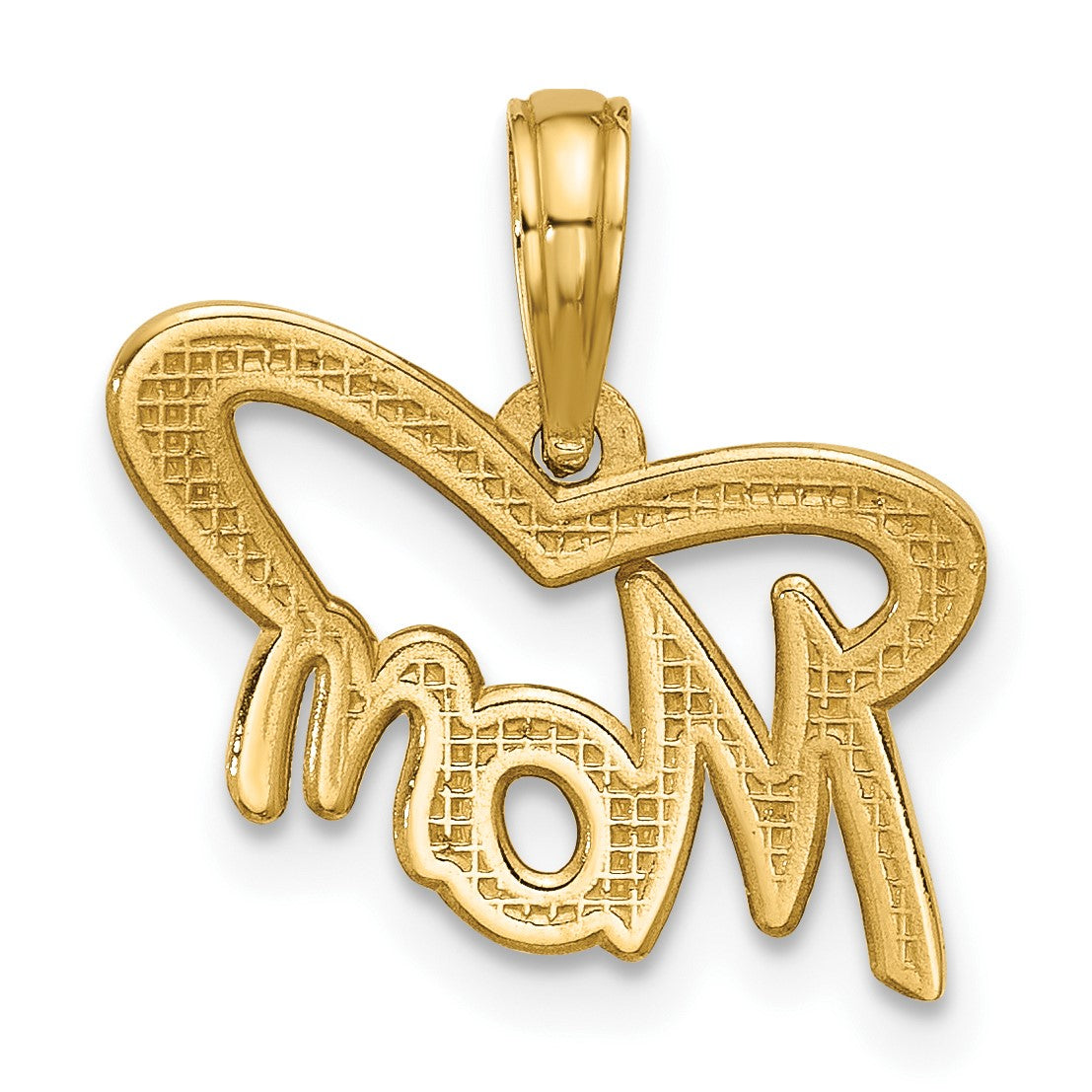 14K Polished MOM Pendant