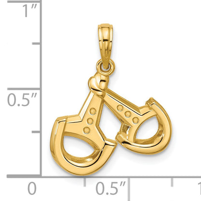 14K Polished Stirrups Pendant