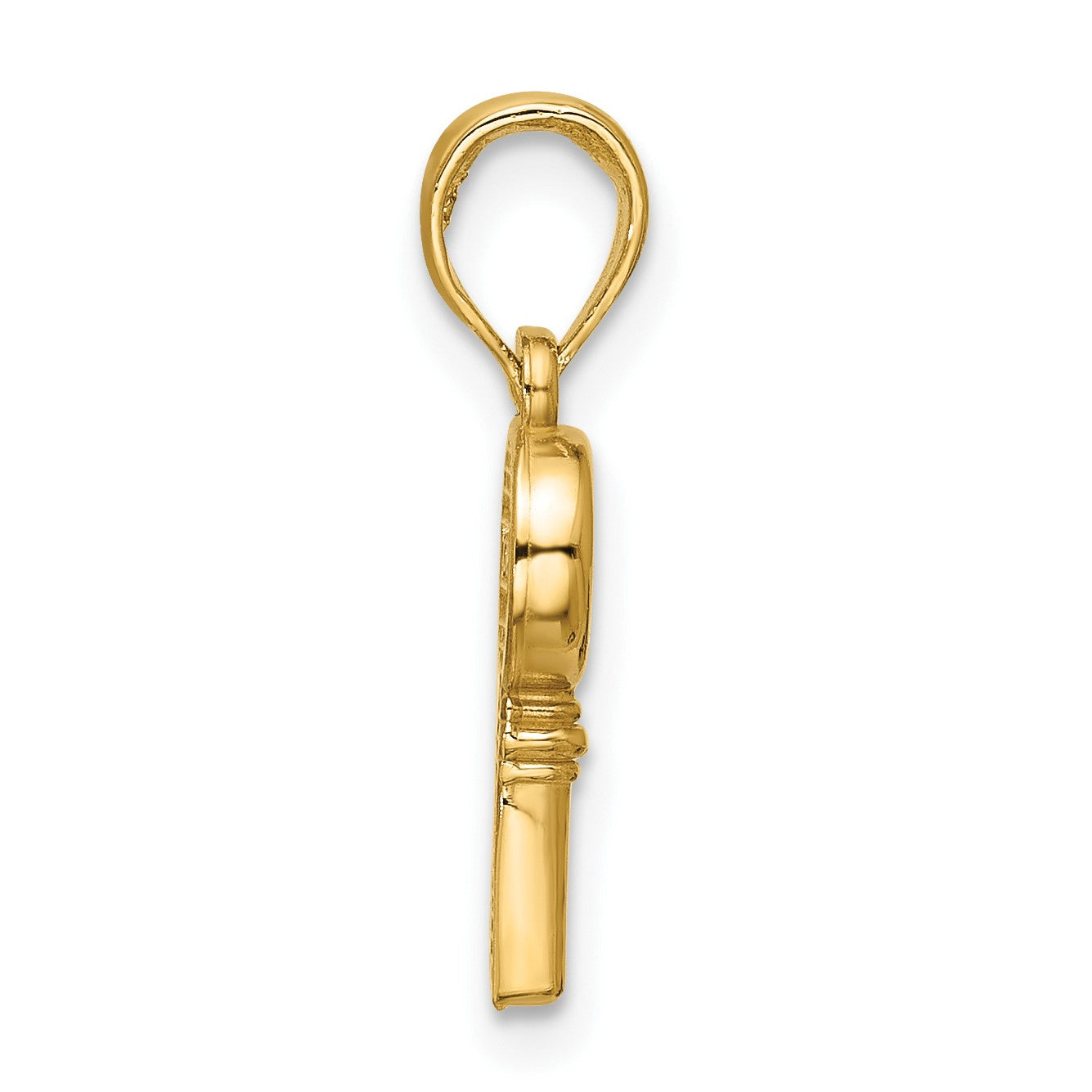 14K Polished Heart Key Pendant