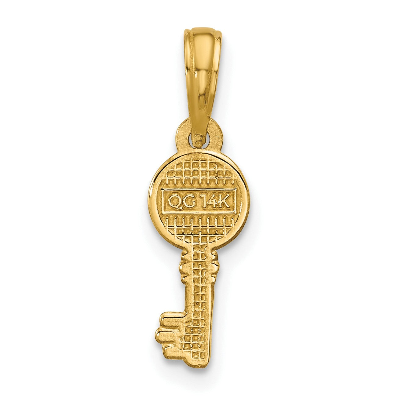 14K Polished Heart Key Pendant