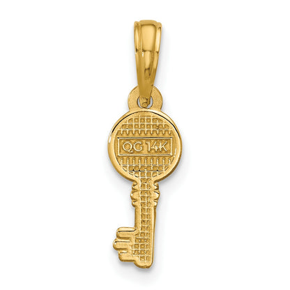 14K Polished Heart Key Pendant