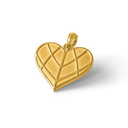 14K Polished Grooved Heart Pendant