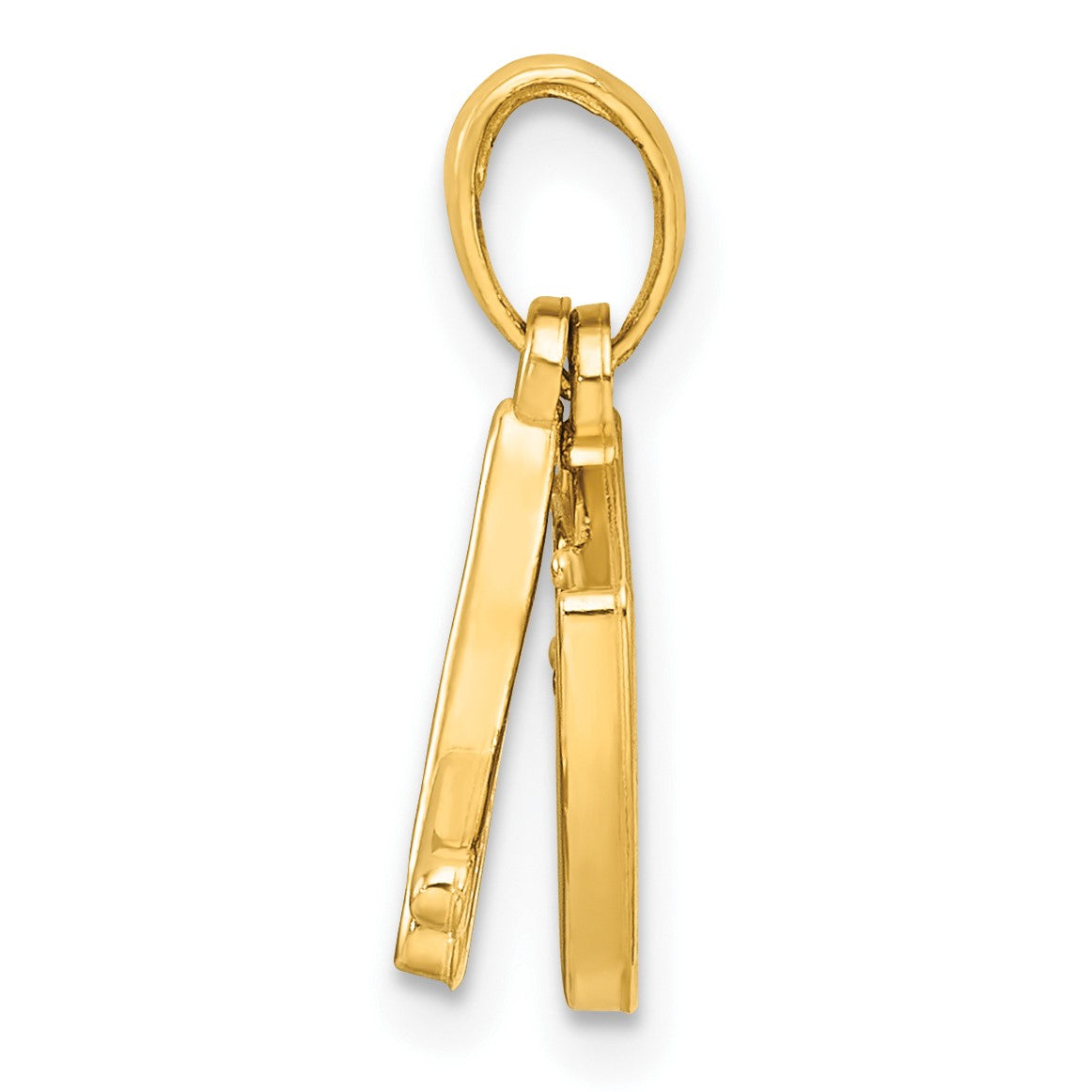 14K Polished Drumsticks and Drum Pendant