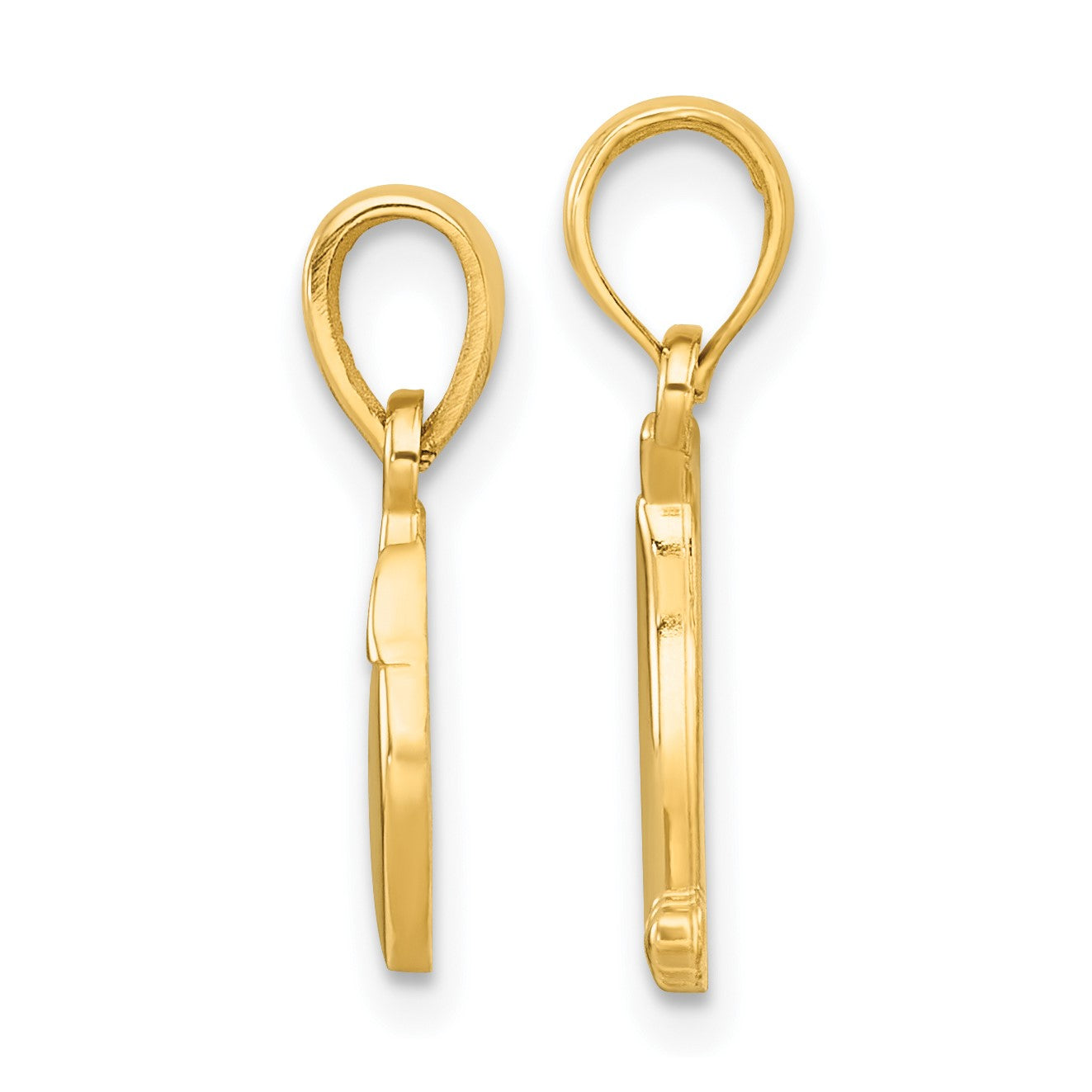 14K Polished Banana and Apple Pendant Set