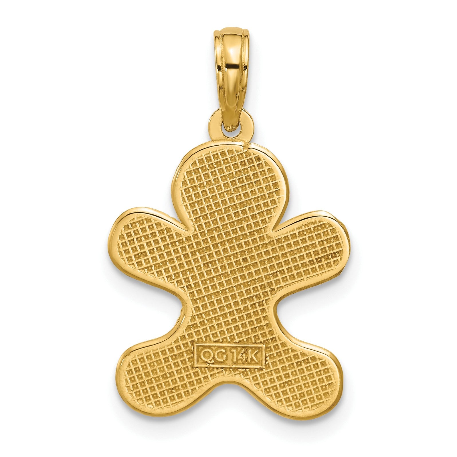 14K Polished Gingerbread Man Pendant