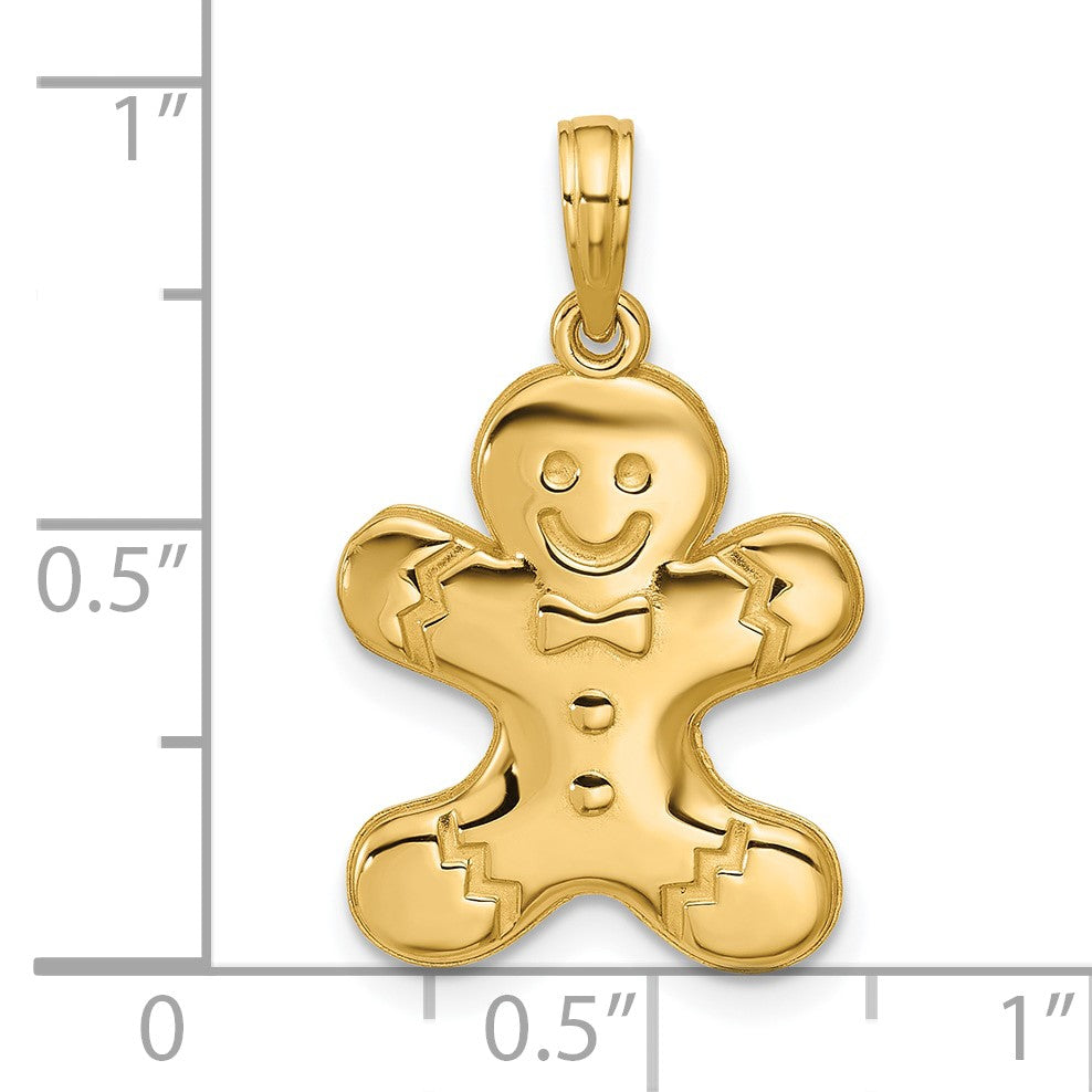 14K Polished Gingerbread Man Pendant