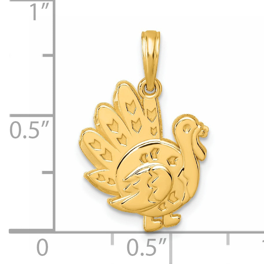 14K Polished Turkey Pendant