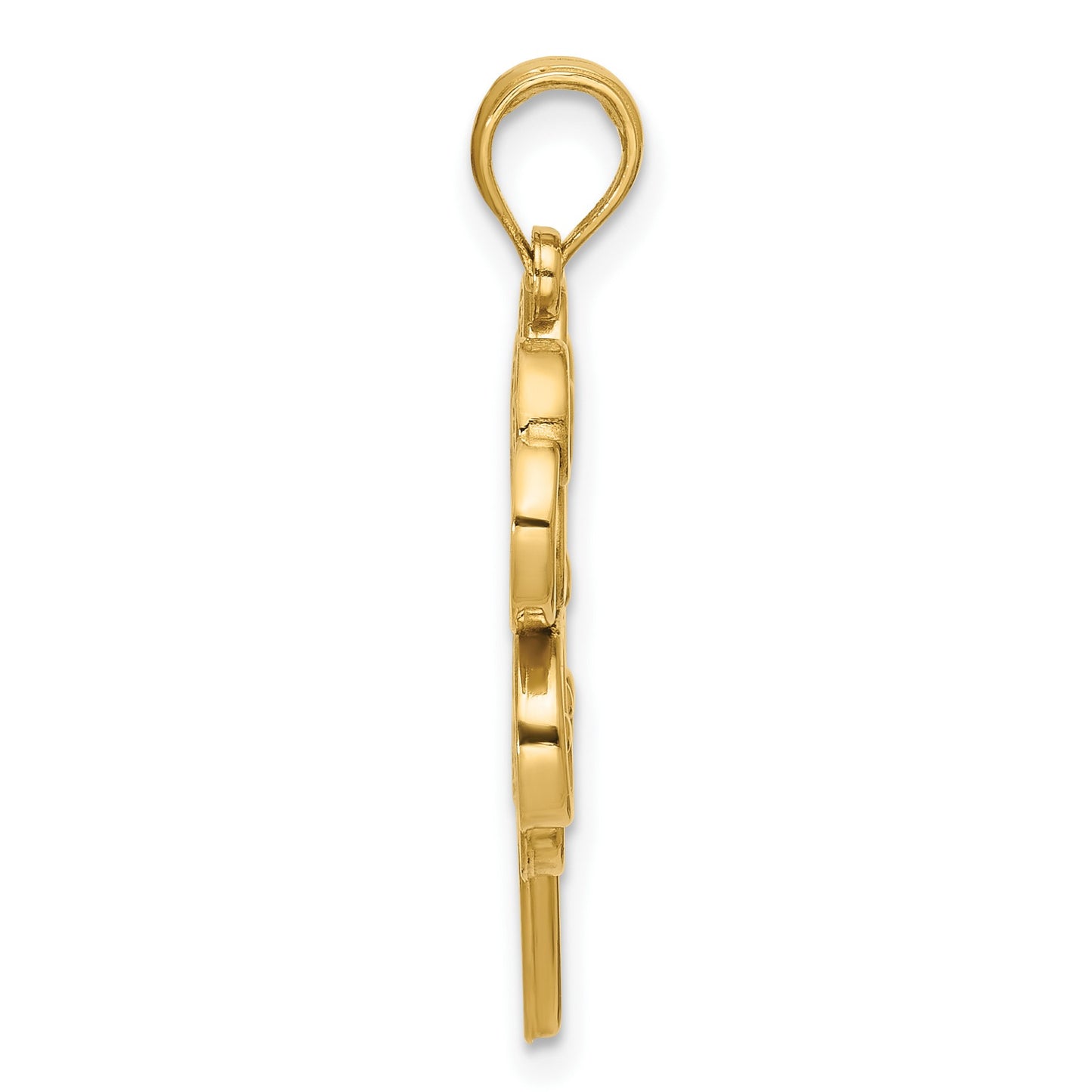 14K Polished Four Leaf Clover Pendant