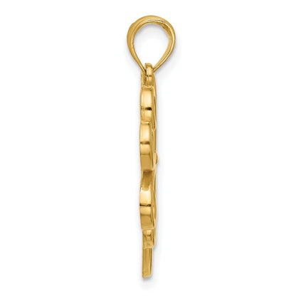 14K Polished Four Leaf Clover Pendant
