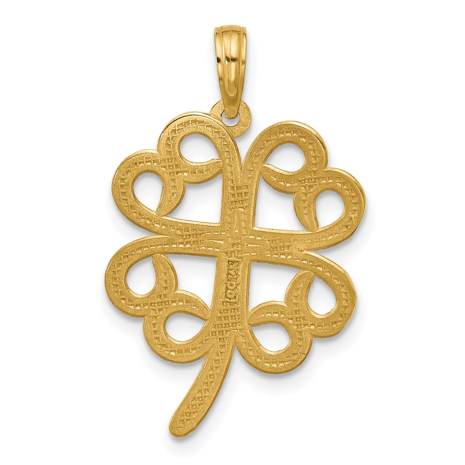 14K Polished Four Leaf Clover Pendant
