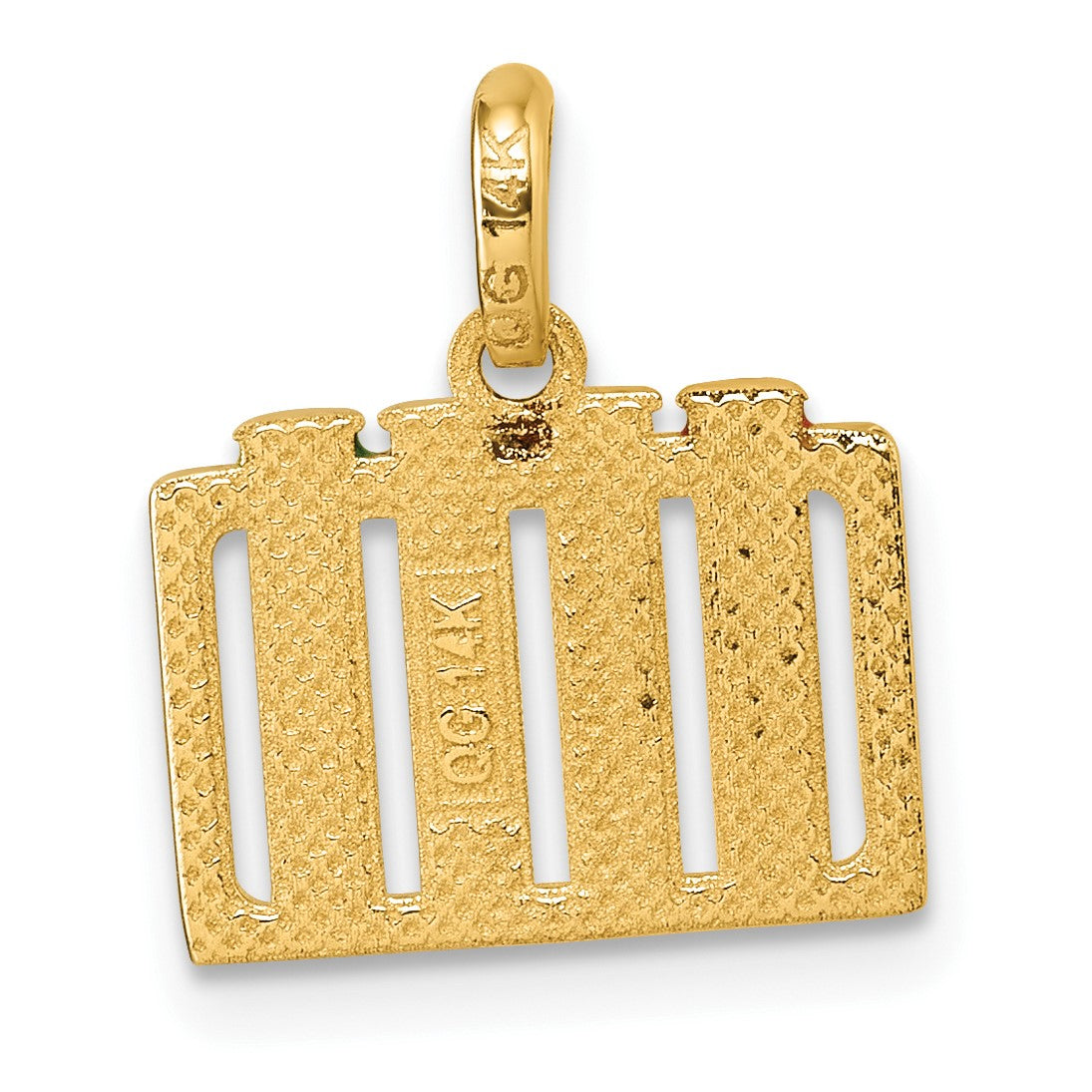 14K Polished Multi-color Enameled Test Tubes Pendant