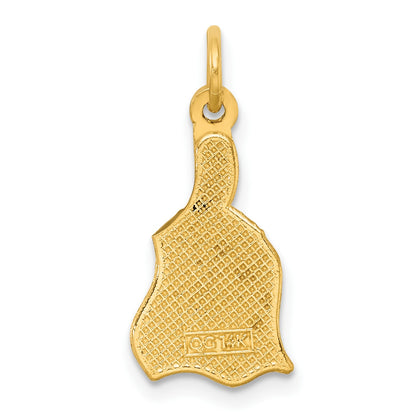 14K Polished Enameled Rainbow Brush Pendant