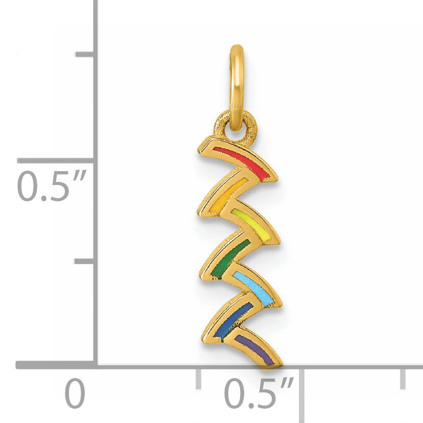 14K Polished Enameled Rainbow Falls Pendant
