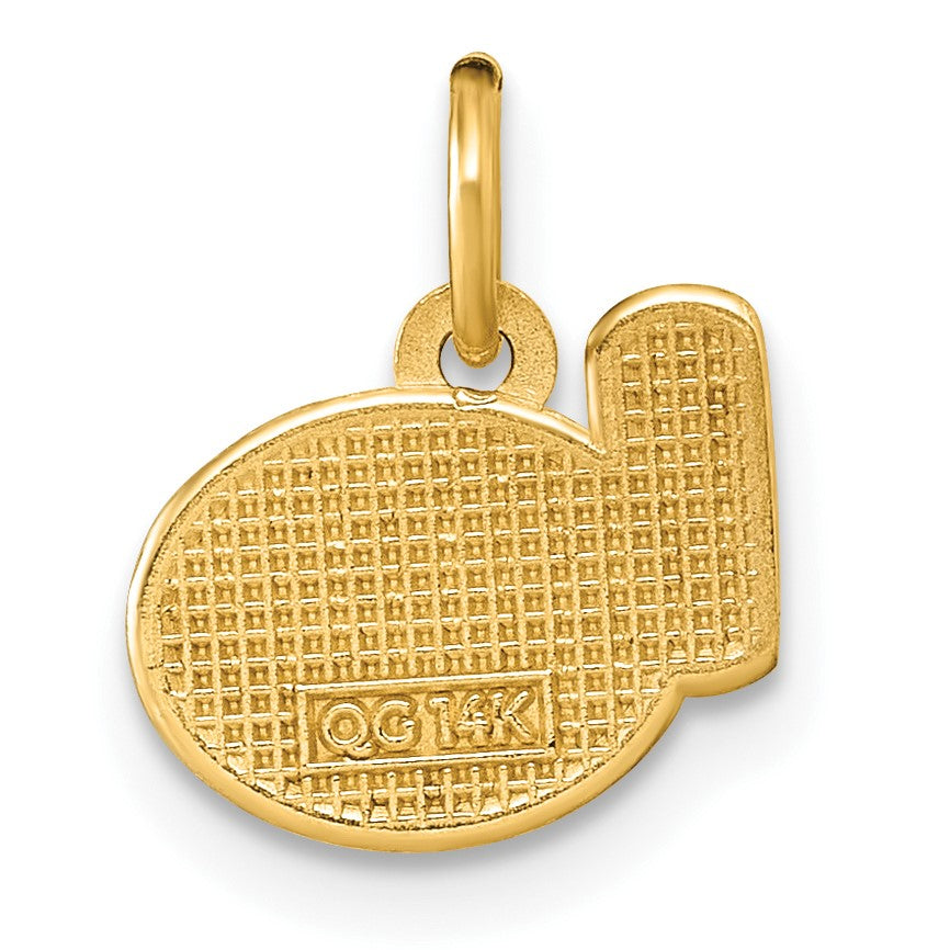14K Polished White Enameled Milk and Cookies Pendant