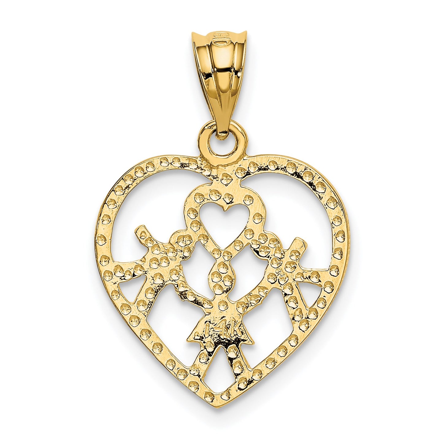 14k 3 Kids in Heart Charm