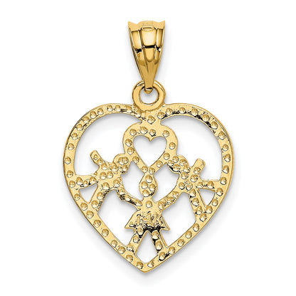 14k 3 Kids in Heart Charm