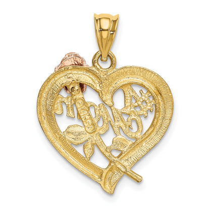 14k Two-Tone with White Rhodium #1 MOM Charm