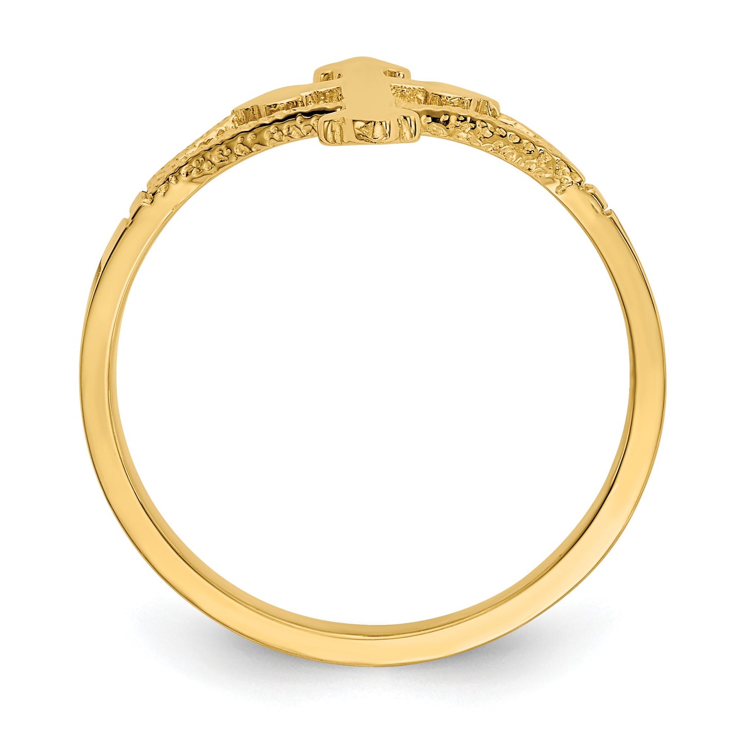14k Polished Cross Ring