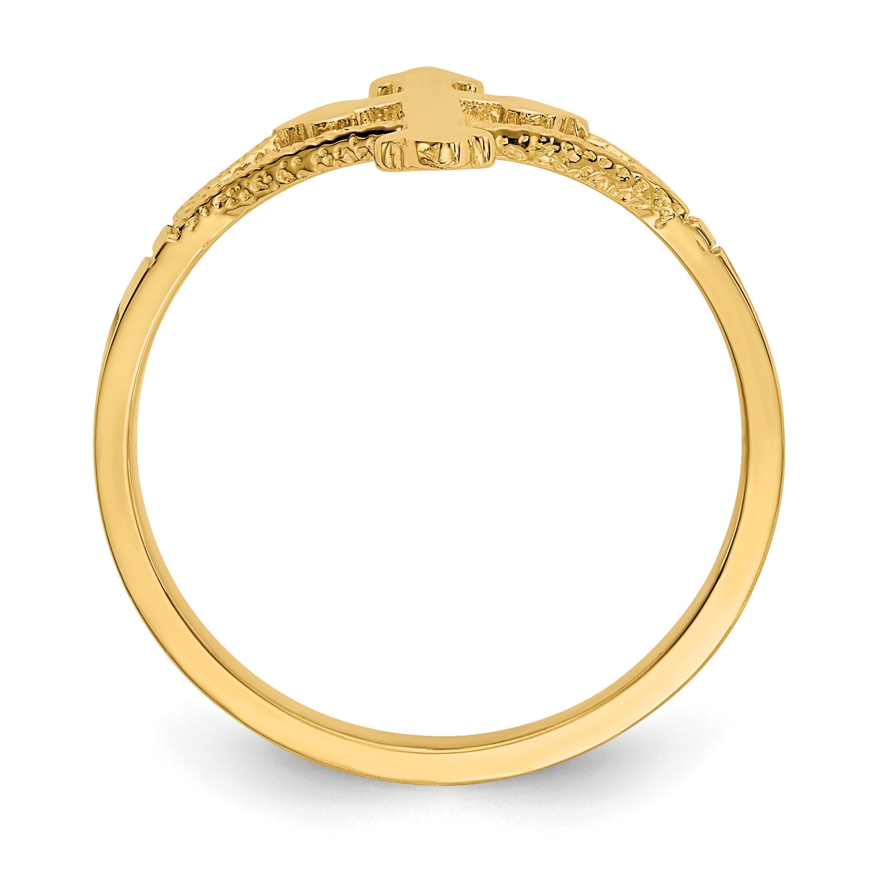 14k Polished Cross Ring
