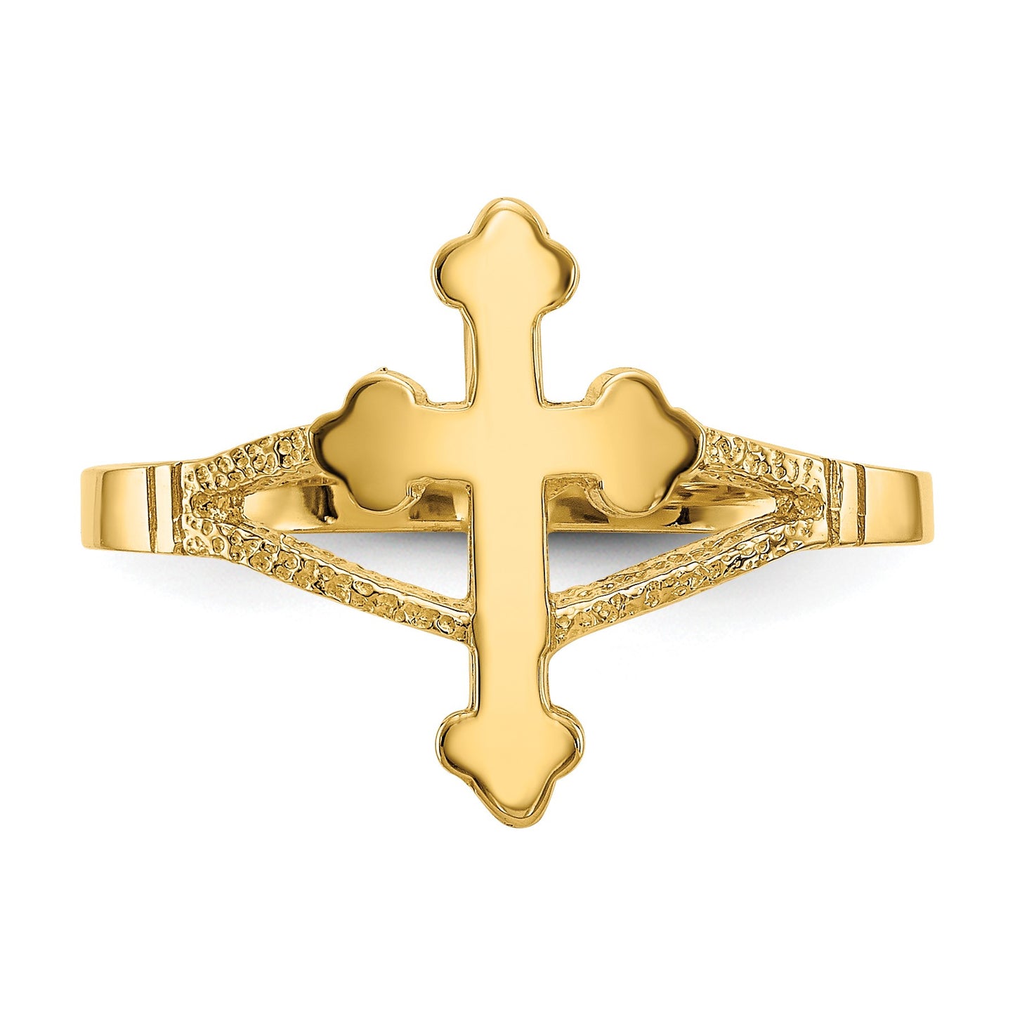 14k Polished Cross Ring