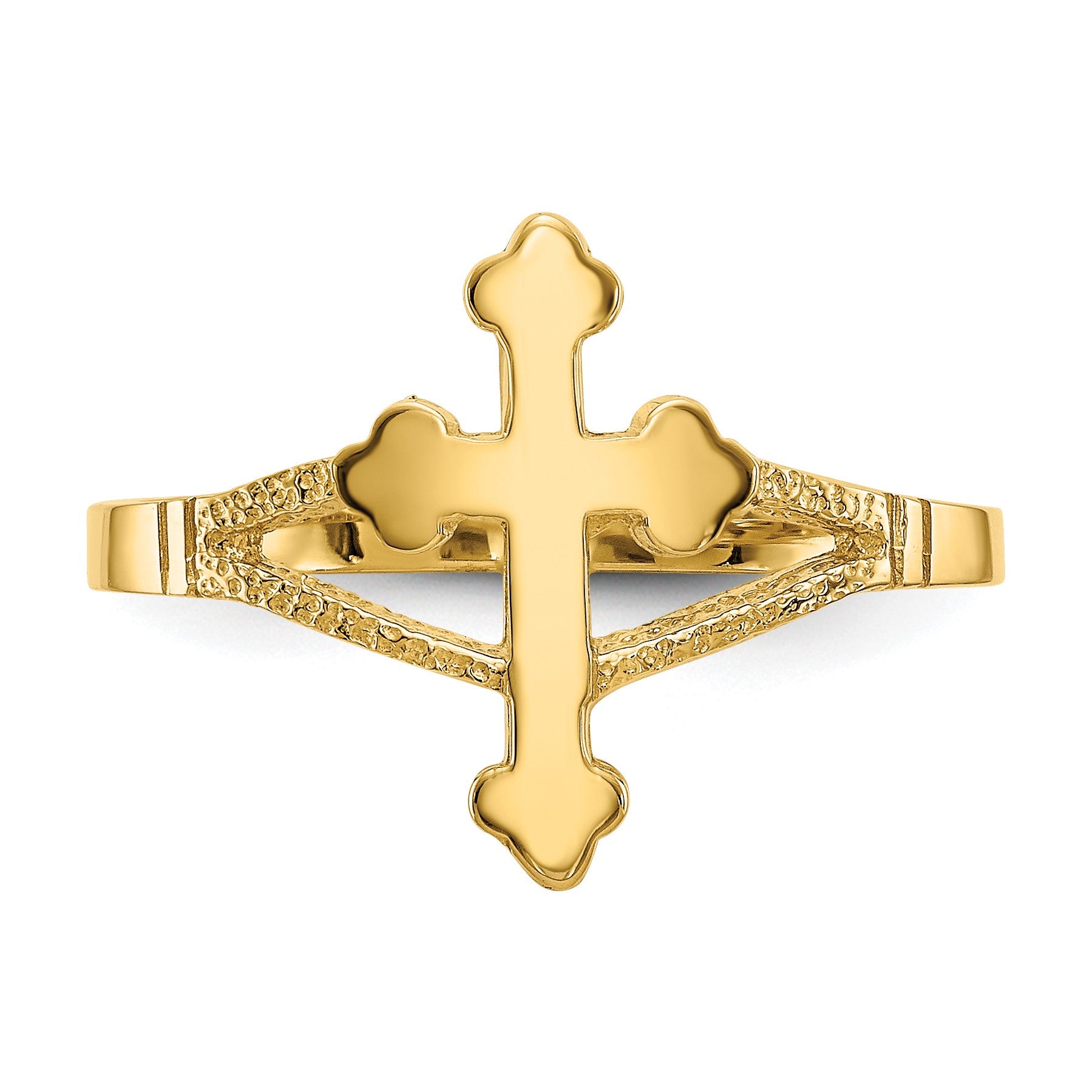 14k Polished Cross Ring